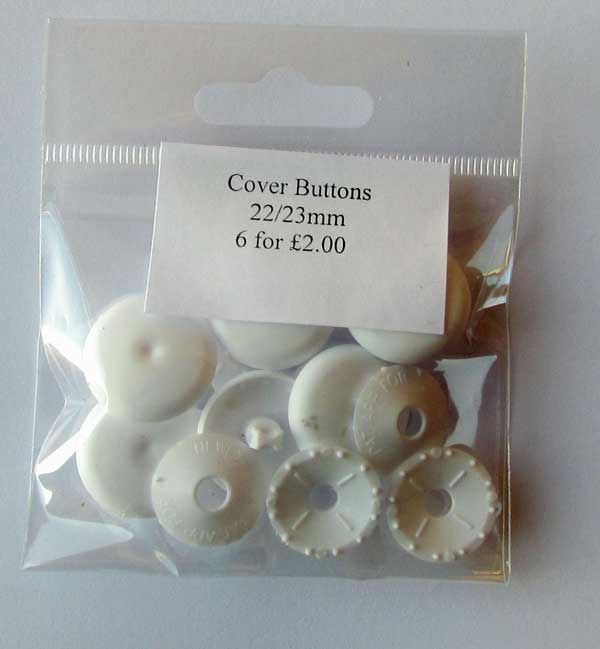 22mm cover buttons - 6 for £2.00