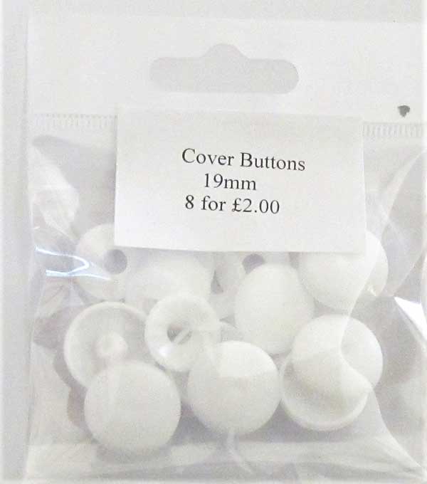 19mm cover buttons - 8 for £2.00